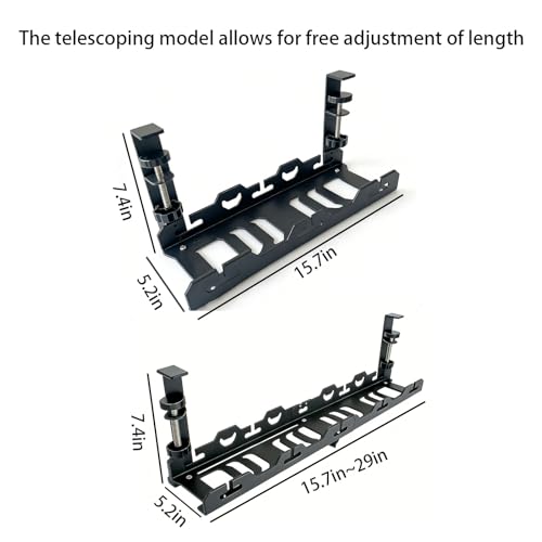 No Drill Under Desk Cable Tray, Heavy Duty Metal Organizer | No Drill, Heavy Duty, Metal, Organizer