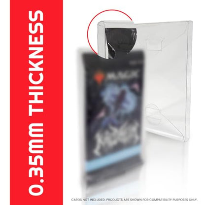 EVORETRO Booster Pack Protector - Trading Card Case Envelope Compatible for Single Pokemon Booster Pack - 0.35MM Thick Plastic PET for MTG, Yu-Gi-Oh, Sports Card Booster Pack Case (10 Pack) - size: Single Pack Booster Case (Pack of 10)