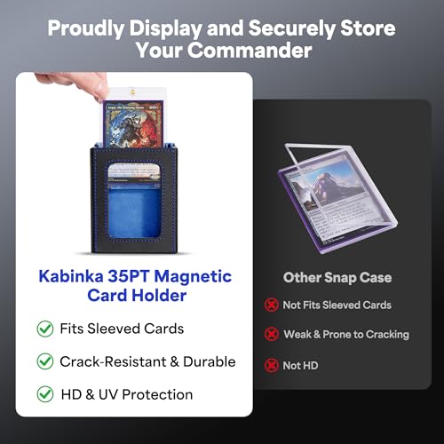Kabinka Commander Deck Box for MTG with Handle, Multi Deck Case | with Large Dice Tray Fits 400+ Double-Sleeved Cards, 5 IN 1 TCG Card Storage Box, 35PT Card Holders (Black Blue) - color: Black Blue