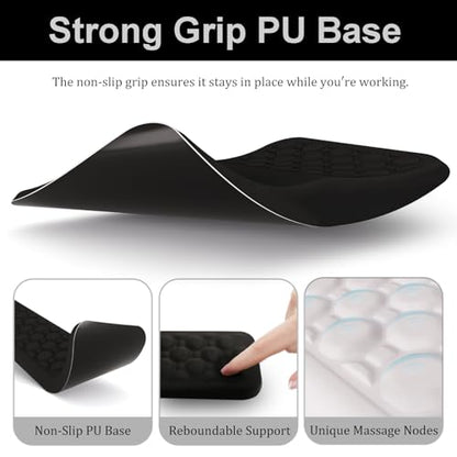 Ospelelf Keyboard Wrist Rest Ergonomic Mouse Pad with Wrist Rest, Arm Wrist Rest for Computer, Office and Gaming,Black - color: Black