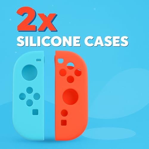 MatoSan® Silicone Grip Covers – 2-Piece Protective Skin Set Compatible with Switch 2 Controllers – Anti-Slip Case for Better Control – Gaming Accessories for Handheld Controllers (Blue Red) - color: Blue Red