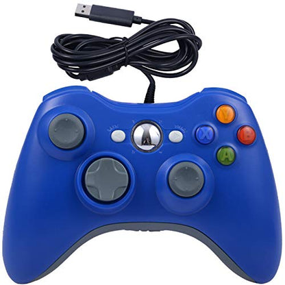ONE250 USB Wired Game Pad Controller, Compatible with Xbox 360, Xbox 360 Slim, Windows PC - Replacement USB Wired Gamepad (Blue) - color: Blue