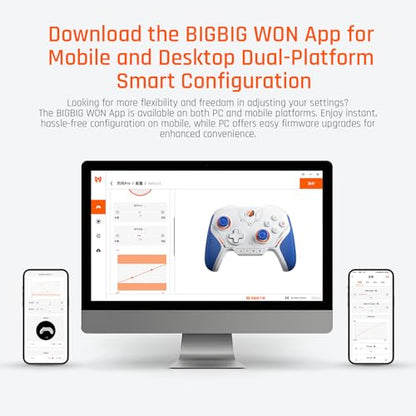 Black Shark BIGBIG WON BLITZ2 Wireless Controller, 16 Fully Mechanical Micro Switch, 2000Hz Report Rate, Carbon Film Joystick, PC Controller for PC/Switch/iOS/Android - color: Blue