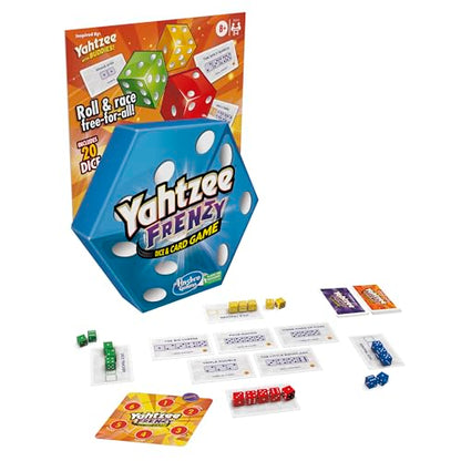Hasbro Gaming Yahtzee Frenzy Dice & Card Game, Fast-Paced Dice Game, Card Games for Families and Kids, Easy to Learn Family Games, for 2 to 4 Players, Ages 8 and Up