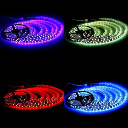 SUPERNIGHT RGB LED Strip Lights Waterproof, 16.4ft 300LEDs (2 Pcs) | Color Changing, Cuttable, Flexible LED Light Strip for Bedroom, TV Back Lighting, Christmas, Valentine's Day, Black PCB