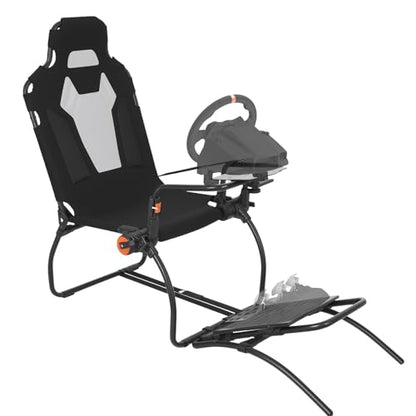 Foldable Sim Racing Rig | Heavy-Duty Carbon Steel Racing Wheel Frame Fits Logitech & All Top Gaming Steering Wheel Brands - size: 59.5x33.9x44.5 Inch