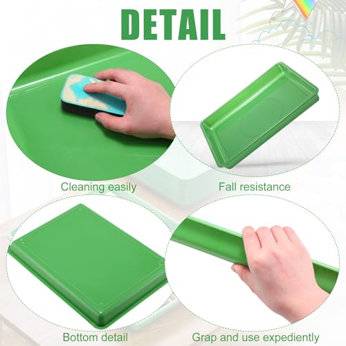 Maitys 15 Pack Plastic Art Trays 12 x 16 Inch Activity Crafts Trays Sensory Tray DIY Projects, Painting, Beads, Jewelry Office Home Organizer Arts and Crafts Supplies(Green) - color: Green