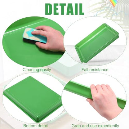 Maitys 15 Pack Plastic Art Trays 12 x 16 Inch Activity Crafts Trays Sensory Tray DIY Projects, Painting, Beads, Jewelry Office Home Organizer Arts and Crafts Supplies(Green) - color: Green