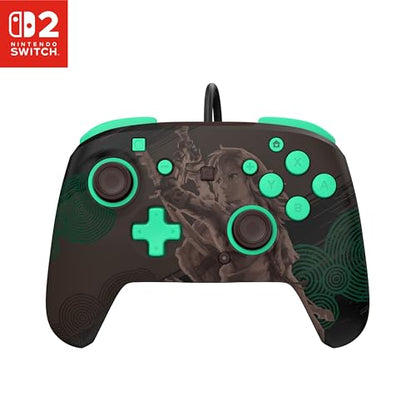 Turtle Beach Rematch Wired Controller The Legend of Zelda Nintendo Switch 2 | Nintendo Switch 2, Lite, OLED, Hall-Effect Thumbsticks, 2 Mappable Buttons, Glows-in-the-Dark, C-Button, The Legend of Zelda - color: Zelda