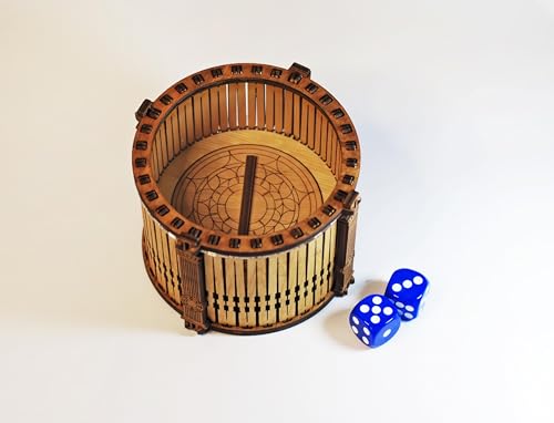 Wooden Dice Shaker Tower Barrel with Acrylic Window – Handmade Plywood Dice Roller, Eco Oil Finish – Perfect for Board Games, D&D, RPG, Tabletop, Gift for Gamers
