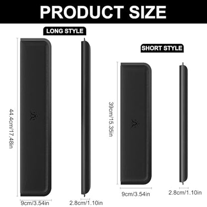 Computer Keyboard Wrist Rest Pad, Ergonomic Soft Memory Foam Wrist Support w/Anti-Slip Rubber Base, Black (Ice silk cloth, 15.35 in*3.54 in*1.1 in) - size: 15.35 in*3.54 in*1.1 in, style: Ice silk cloth