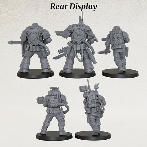 AUSPDICE Sci-Fi Operatives for Miniature Games, 28mm RPG Figure Set-AS992 | Unpainted Resin 5pc Sci-Fi Elite Squad for TTRPG Wargames, Tabletop RPG, Dungeon Masters, Skirmish Battles and RPG Gifts