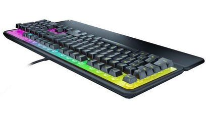 ROCCAT Magma Silent Membrane Switch PC Gaming Keyboard with 5 Zone/10 LED AIMO RGB Top Plate and Detachable Palm Rest - Black - style: Magma