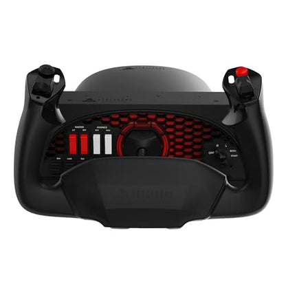 Honeycomb Aeronautical Alpha Flight Controls Yoke and Switch Panel | 180 Degree Rotation, Steel Shaft with Ball Bearings, 5-Pos Ignition, USB-C Pc and Mac