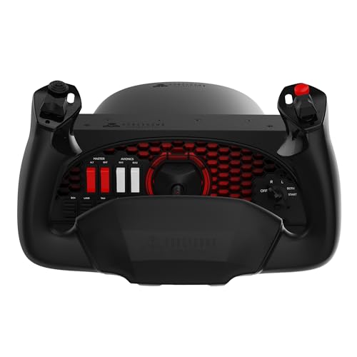 Honeycomb Aeronautical Alpha Flight Controls Yoke and Switch Panel | 180 Degree Rotation, Steel Shaft with Ball Bearings, 5-Pos Ignition, USB-C Pc and Mac