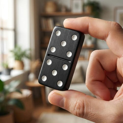 Mini Wooden Dominoes Set for Adults, 1 Pack - Classic Double Six Domino Game in a Wooden Case - Educational Board Games & Activity for Elderly People, Adults - style: 1 Pack