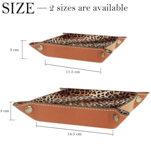 Brown Leopard Dice Tray Folding Square PU Leather Dice Rolling Tray | Portable Dice Trays for Dice Games Like RPG, DND and Other Table Games, Folded 4.5x4.5x1.2inch - color: Brown Leopard