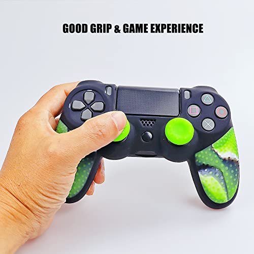 Silicone Skin for Ps4 Controller, 1pc Anti-Slip Shell Cover Case with 10 Joystick Grips for Playsation 4/ Slim/Pro Dualshock 4 Controller Wireless Gamepad(PS4 Controller #8) - color: PS4 controller #8