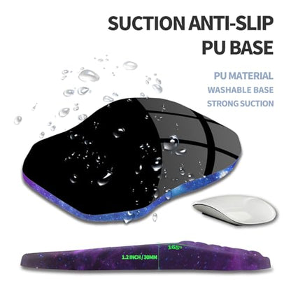 Ergonomic Raised Mouse Pad Wrist Support with Bilateral Slope Memory Foam Mousepad for Wrist Rest and Carpal Tunnel Pain Relief 11.8x7.9〃Galaxy - color: Galaxy