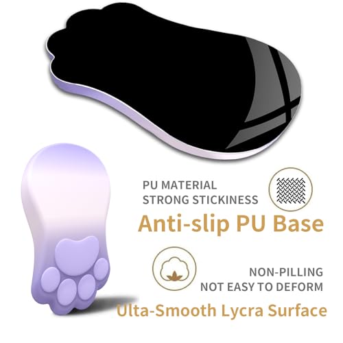L-SPOUTTO Ergonomic Mouse Pad with Wrist Rest,Cute Mouse Pad Wrist Support | Cat Paw Comfortable Massage Design,Computer Pain Relief Mousepad with Non-Slip PU Base for Desk Laptop Gaming,Gradient Purple - color: Gradient Purple