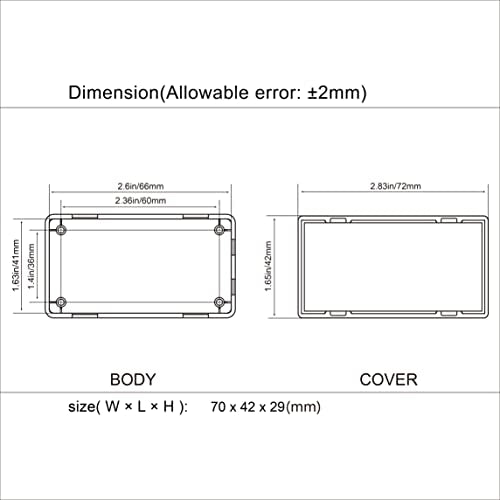 LeMotech Project Box 10 Pieces ABS Plastic Electrical Project Case Small Junction Box for Electronics White 2.76 x 1.77 x 1.14 inch (70 x 45 x 29 mm) - color: 10 pieces, size: 2.76"x 1.77"x 1.14"