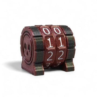Life Counter Health Tracker for Board Games, TTRPGs, and Card Games with Skull Symbol, Compatible with MTG, 2 Red Wheels with White Numbers - color: 2 Red Rings+white Numbers