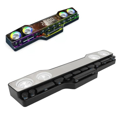 Yunseity RGB Laptop SoundBar, Lossless Fidelity Dynamic Bluetooth Computer Speakers, Colorful Light Gaming PC Sound Bar, USB Powered Speakers for PC Desktop Monitor, Yunseity1ga0ns4rhm