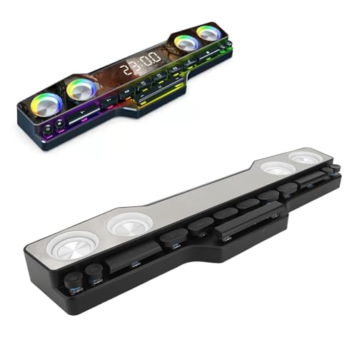 Yunseity RGB Laptop SoundBar, Lossless Fidelity Dynamic Bluetooth Computer Speakers, Colorful Light Gaming PC Sound Bar, USB Powered Speakers for PC Desktop Monitor, Yunseity1ga0ns4rhm