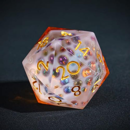 7PCS Beer Dice Set,Handmade Sharp Edge Dice Set D&D RPG Polyhedral Die,for Dungeons and Dragons TTRPG Games Roleplaying Games Pathfinder,with Gift Box. - color: Beer