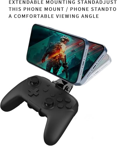 DOYO Magnetic Controller Phone Mount Clip for Switch and Switch Lite Pro Controller, Gaming Phone Holder, Adjustable Mag-Safe Phone Mount Holder for Switch Controller - color: Black-for Switch Controller
