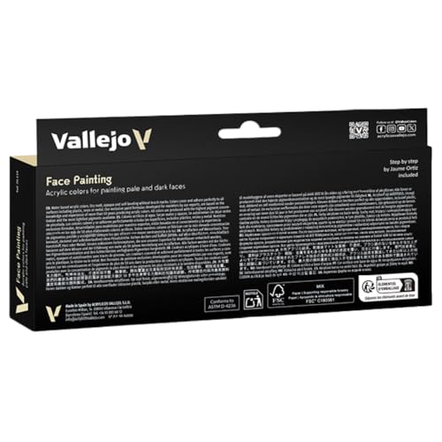 Vallejo - Face Painting Set | Model Color | Figure Color Series Miniature Model Kit to Create Realistic Tones and a Professional Approach with Artist-Grade Pigments | 8 Bottles x 18 ml. (0.60 fl.oz) - style: Face Painting