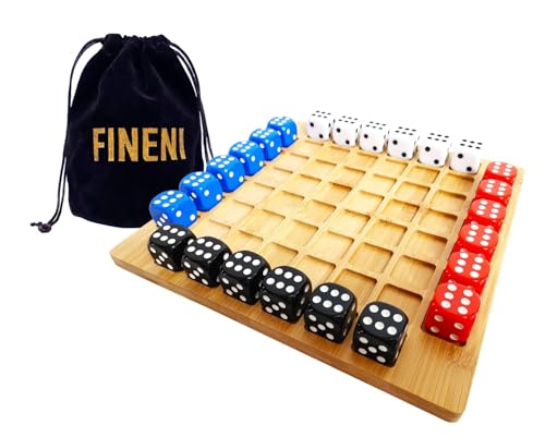 Dice Battle, 2~4 Player Board Games, 4 Player Durable Wooden Coffee Table Games for Adults, Best Bar Dice Games, Indoor Tabletop Game & 4 Players Wood Table Top Dice Game (Single(2~4)/Log) - color: Single(2~4)/Log
