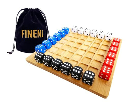Dice Battle, 2~4 Player Board Games, 4 Player Durable Wooden Coffee Table Games for Adults, Best Bar Dice Games, Indoor Tabletop Game & 4 Players Wood Table Top Dice Game (Single(2~4)/Log) - color: Single(2~4)/Log