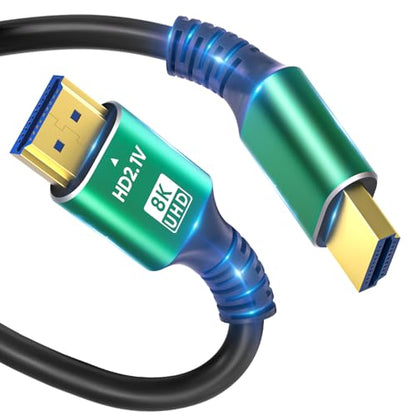 SHKI 8K 4K 10K HDTV Cable 48Gbps 1.5FT/0.5M, Ultra High Speed 2.1 HDTV Cable Cord-4K@120Hz 8K@60Hz, DTS:X, HDCP 2.2 & 2.3, HDR 10 Compatible with Roku TV/PS5/HDTV/Blu-ray - size: 1.5feet