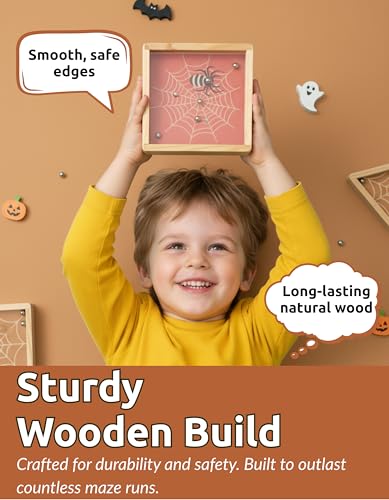 Mini Spider Maze Puzzle – Wooden Handheld Puzzle Game, Brain Teaser Labyrinth Toy, Fun Logic Puzzle, Portable Travel Puzzle Challenge - style: Mini Spider