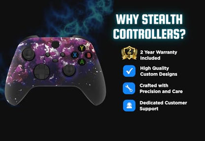 Stealth Controllers Wireless Controller for Xbox Series S, Xbox Series X, Xbox One - Soft Touch Feel - Custom Series S/X Controller (Dark Matter) - color: Dark Matter