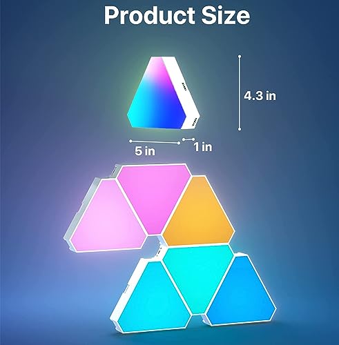 Triangle LED Lights for Gaming Setup, RGB Triangle Wall Lights for Bedroom, Smart Home Light Panels Works with Alexa Google Assistant,APP/Voice/Remote Controlled,Music Sync Gaming Room Decor,12 Pack