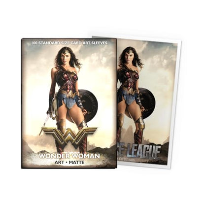 Dragon Shield | Matte Art Sleeves | 100 CT - Smooth & Tough Premium TCG Sleeves | Compatible with Pokemon, One Piece & Magic the Gathering | Wonder Woman Justice League - color: Justice League - Wonder Woman