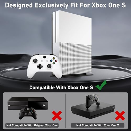 Wall Mount for Xbox One S, Metal Wall Mount Holder for Xbox One S with Detachable 2 Controller Holder & Headphone Hanger - color: Mount for Xbox One S-White