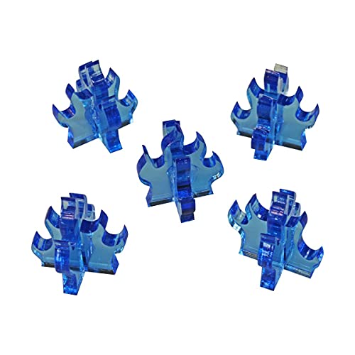 LITKO Flame Markers | for RPG & Wargames | Fluorescent Blue | Medium | Plasma fire, arcane energy & magic burns | Set of 5, 22mm | Multi-part 3mm acrylic | Glue assembly - color: Fluorescent Blue, size: Medium