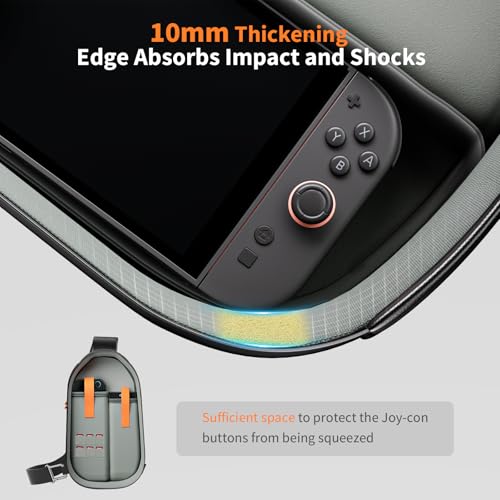 COOWPS Sling Bag for Nintendo Switch 2/Steam Deck, Portable Travel Bag | Stylish Unique Design, EVA Hard Shell Thickened Lining, Full Protection Game Console Crossbody Travel Pouch Waterproof