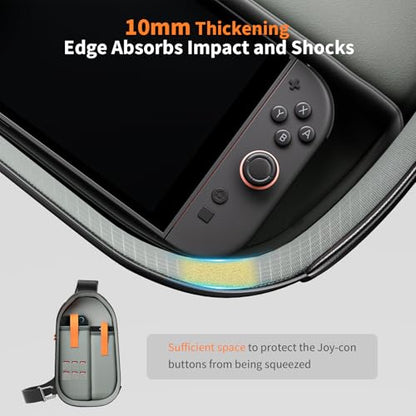 COOWPS Sling Bag for Nintendo Switch 2/Steam Deck, Portable Travel Bag | Stylish Unique Design, EVA Hard Shell Thickened Lining, Full Protection Game Console Crossbody Travel Pouch Waterproof