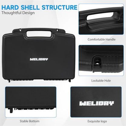 64 Slot Miniature Figure Storage & Carrying Case with 2 Foam Layers | Hard Shell Figurine Minature Case with 2 Customizable Foam Layers for Large Miniatures
