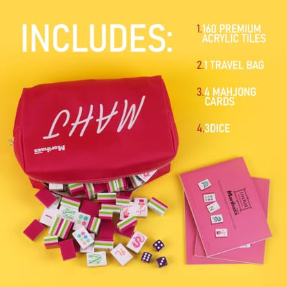 Orchid Elegance Mahjong Set - 160 Acrylic Engraved Tiles with Botanical Floral Motifs | Luxury Gift for Orchid Lovers & Mahjong Enthusiasts | Unique Artistic Nature-Inspired Game Set