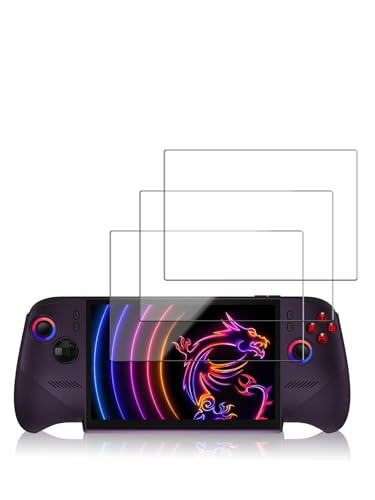 3 Pack Screen Protector for MSI Claw 8 EX AI+ CG3EM Handheld Game Console, Tempered Glass, 9H Hardness, Anti-Scratch, Bubble Free, HD Clarity