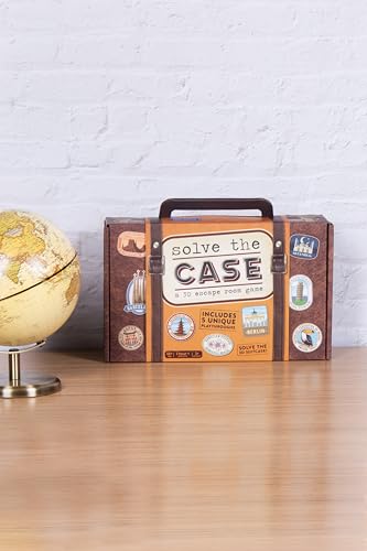 Fizz Creations Solve The Case – 3D Escape Room Game in a Portable Suitcase with 5 Unique Play-Throughs, Clue Cards & 3D Puzzles – Family Game Night, Ages 12+, 1+ Players