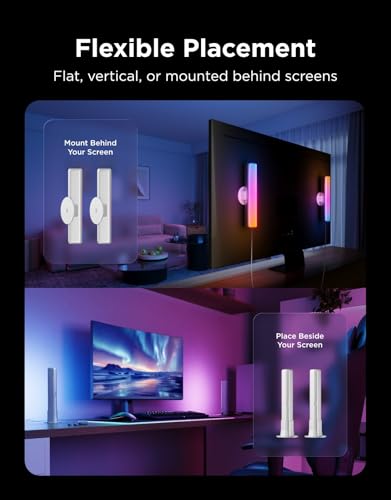 Govee Smart Light Bar, RGBICWW TV Lights for Living Room, Gaming, Silver | Compatible with SmartThings, Matter, Alexa, LED Light Bar with Scene and Music Modes for Living Room, Gaming, PC, App Control - color: Silver