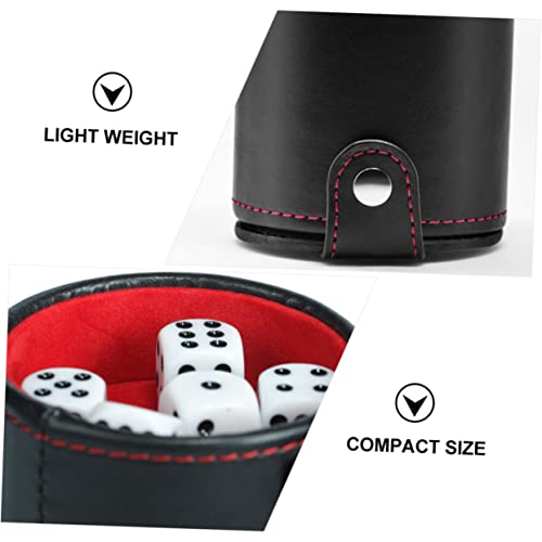 Toddmomy 1 Set Double Layer Leather Dice Cup with Dice Professional Container for Table Games Parties and Family Gatherings Convenient Storage for Easy Rolling