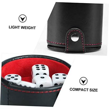 Toddmomy 1 Set Double Layer Leather Dice Cup with Dice Professional Container for Table Games Parties and Family Gatherings Convenient Storage for Easy Rolling