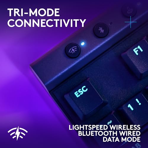 Logitech G515 Lightspeed TKL Wireless Gaming Keyboard (Tactile) - Black | LIGHTSPEED, low profile gaming, LIGHTSYNC RGB, thin tenkeyless design, PBT keycaps, mechanical switches - color: Black, style: Wireless